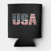米国アメリカ国旗統一されたの州7月4日 缶クーラー (正面)