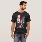 米国アメリカ国旗7月4日のオートバイ Tシャツ (正面フル)