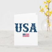 米国アメリカ国旗7月4日 カード (黄色い花)