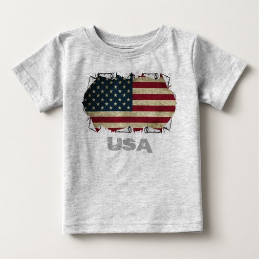米国アメリカ国旗 ベビーTシャツ (正面)