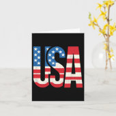 米国アメリカ国旗Patriotic Us 7月4日 カード (黄色い花)