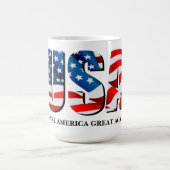 米国アメリカ愛国心赤白青国旗 コーヒーマグカップ (中央)