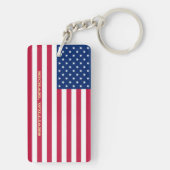 米国アメリカ愛国的スターストライプズ国旗モノグラム キーホルダー (裏面)