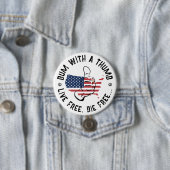 米国アメリカ産のバムで親指が無料で死ぬ 缶バッジ (インサイチュ)