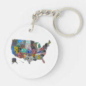 米国アメリカ統一された州マップ国旗のライセンスプレート キーホルダー (裏面)