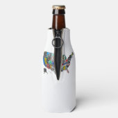 米国アメリカ統一された州マップ国旗のライセンスプレート ボトルクーラー (ボトル裏面)