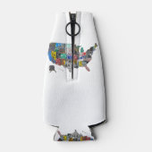 米国アメリカ統一された州マップ国旗のライセンスプレート ボトルクーラー (裏面)