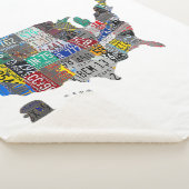 米国アメリカ統一された州マップ国旗のライセンスプレートA シェルパブランケット (3/4)