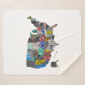 米国アメリカ統一された州マップ国旗のライセンスプレートA シェルパブランケット (正面(横))