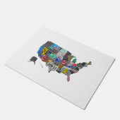 米国アメリカ統一された州マップ国旗のライセンスプレートA ドアマット (アングル)