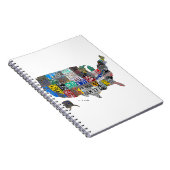 米国アメリカ統一された州マップ国旗のライセンスプレートA ノートブック (右側)