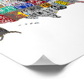 米国アメリカ統一された州マップ国旗のライセンスプレートA ポスター (角)