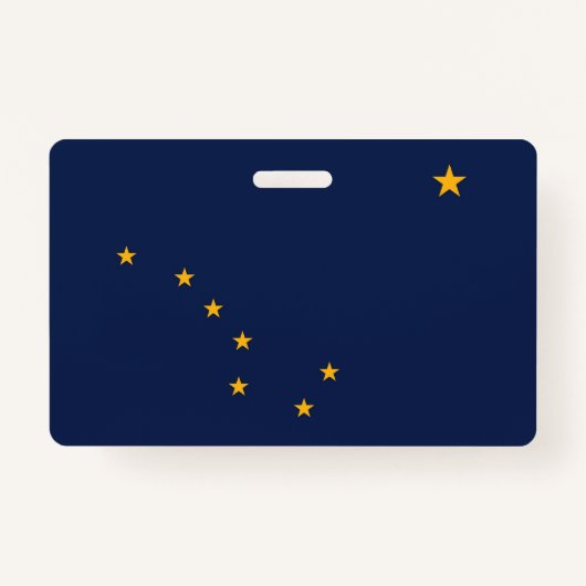 米国アラスカ州旗の付いたネーム州 バッジ (正面)