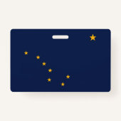 米国アラスカ州旗の付いたネーム州 バッジ (裏面)