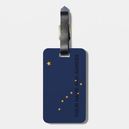 米国アラスカ州旗の付いた荷物タグ ラゲッジタグ (裏面縦)