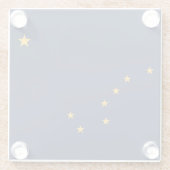 米国アラスカ州旗を持つガラスコースター ガラスコースター (裏面)