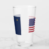 米国アラスカ州旗を持つ愛国的なガラス杯 タンブラーグラス (左)