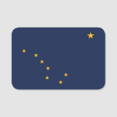 米国アラスカ州旗を持つ愛国的な名前タグ 名札 (正面)