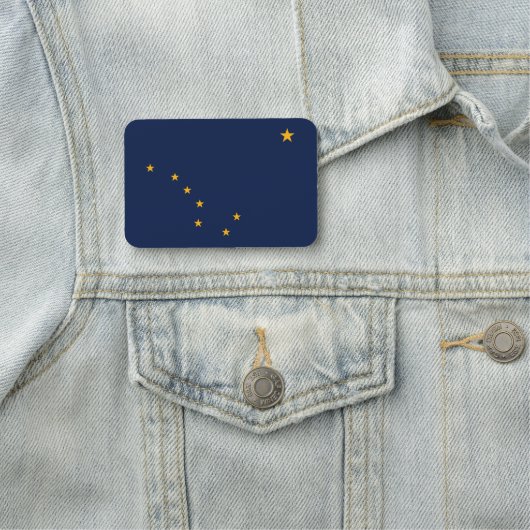 米国アラスカ州旗を持つ愛国的な名前タグ 名札 (インサイチュ)