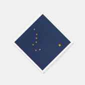 米国アラスカ州旗を持つ愛国的な紙ナプキン スタンダードカクテルナプキン (角)