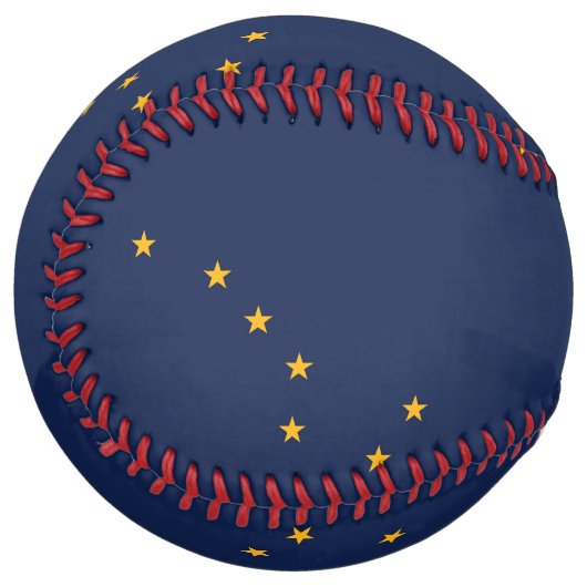 米国アラスカ州旗を持つ愛国的ソフトボール ソフトボール (正面左)