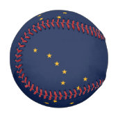 米国アラスカ州旗を持つ愛国野球 野球ボール (正面左)