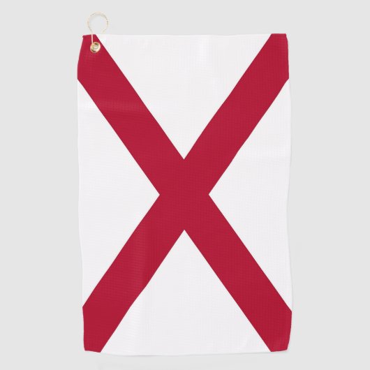 米国アラバマ州旗を持つゴルフタオル ゴルフタオル (正面)