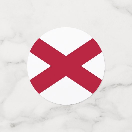 米国アラバマ州旗を持つ表紙吹雪 コンフェッティ (スモール正面)