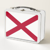 米国アラバマ州旗を持つ金属製ステンレス弁当箱 メタルランチボックス (正面)