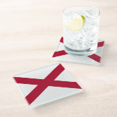 米国アラバマ州旗ガラスのコースター ガラスコースター (アングル)