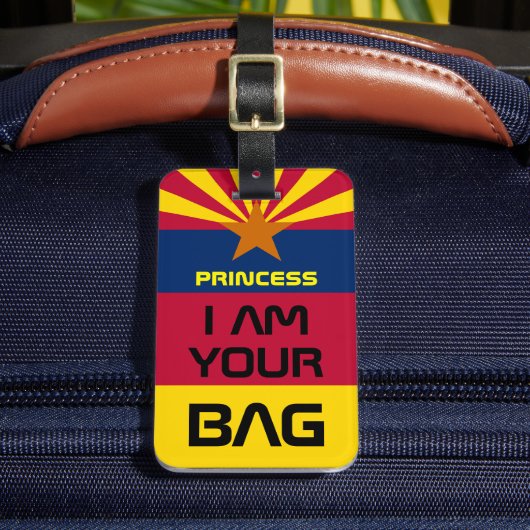 米国アリゾナ州旗とアメリカ州パーソナライズされた/ ラゲッジタグ (正面インサイチュ2)