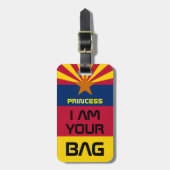 米国アリゾナ州旗とアメリカ州パーソナライズされた/ ラゲッジタグ (正面縦)