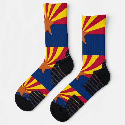 米国アリゾナ州旗を持つアスレティッククルー靴下 ソックス (左)