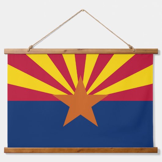 米国アリゾナ州旗を持つウォールタペストリー 吊り下げ型タペストリー (正面)