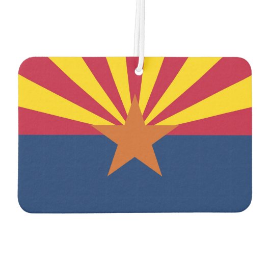 米国アリゾナ州旗を持つカーエアーフレザー カーエアーフレッシュナー (裏面)
