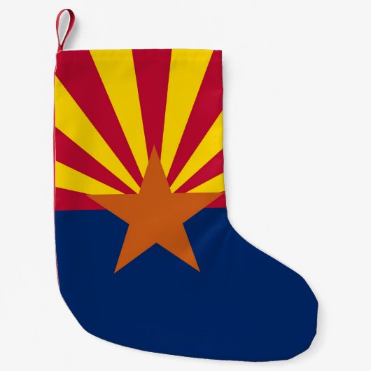 米国アリゾナ州旗を持つクリスマスストッキング スモールクリスマスストッキング (正面)