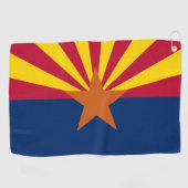 米国アリゾナ州旗を持つゴルフタオル ゴルフタオル (横)