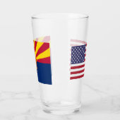 米国アリゾナ州旗を持つ愛国的なガラス杯 タンブラーグラス (左)
