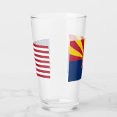 米国アリゾナ州旗を持つ愛国的なガラス杯 タンブラーグラス (右)