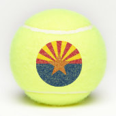 米国アリゾナ州旗を持つ愛国的なテニスボール テニスボール (裏面)