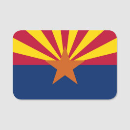 米国アリゾナ州旗を持つ愛国的な名前タグ 名札