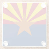 米国アリゾナ州旗ガラスのコースター ガラスコースター (裏面)