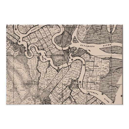 米国アルタマハ川の地図、地図作成、地理 フォトプリント            (正面)