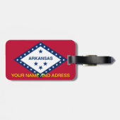 米国アーカンソー州旗と荷札 ラゲッジタグ (裏面横)
