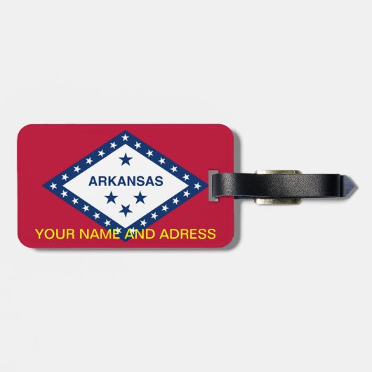 米国アーカンソー州旗と荷札 ラゲッジタグ (裏面横)