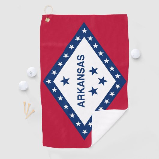 米国アーカンソー州旗を持つゴルフタオル ゴルフタオル (インサイチュ)