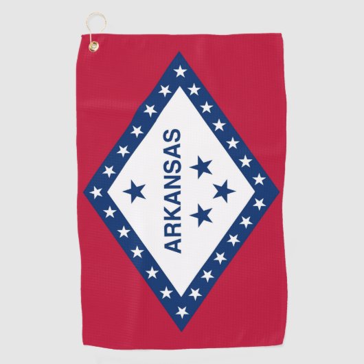 米国アーカンソー州旗を持つゴルフタオル ゴルフタオル (正面)