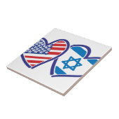 米国イスラエルハート国旗 タイル (側面)