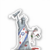 米国イスラエル大量虐殺シール無料パレスチナ無料ガザ シール (正面)