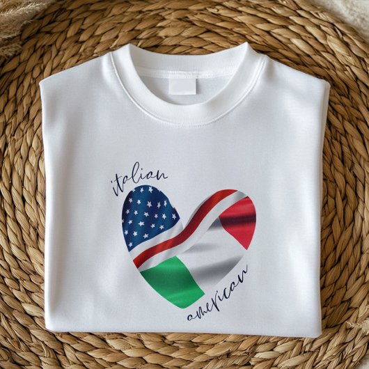 米国イタリア国旗のハート | アメリイタリアンカプライド Tシャツ